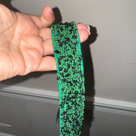 Green Football Beaded Women's Bag - Picture 2 of 4